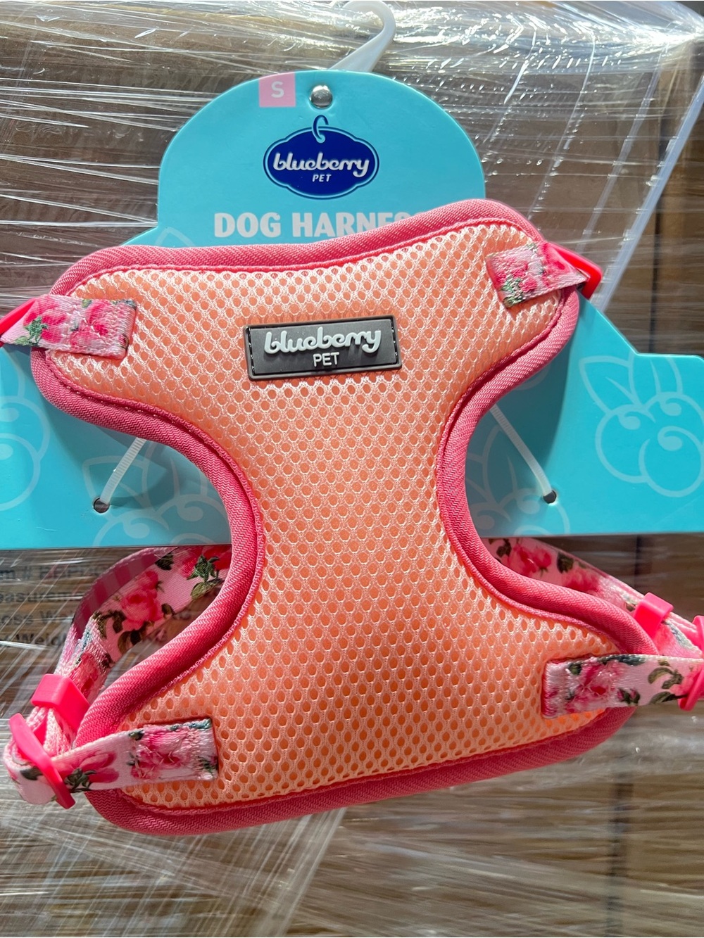 Kohl's Blueberry Pet Pink and Peach Floral Mesh Dog Harness